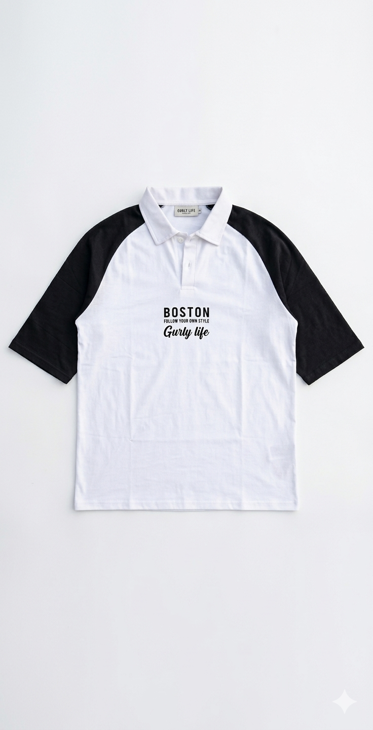 NexusGoods Boston Contrast Sleeve Polo T-Shirt – Premium Casual Slim Fit Tee