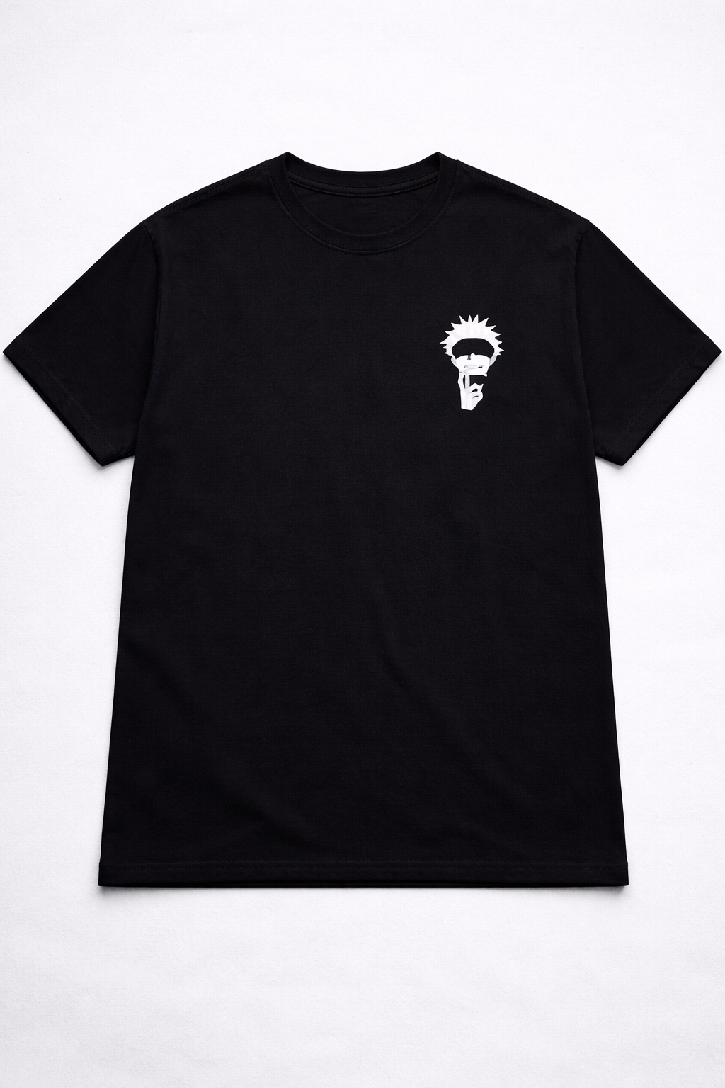 “Premium Black Oversized Anime Graphic T-Shirt – Minimal Front, Bold Back Print | GenZ Streetwear Drip”